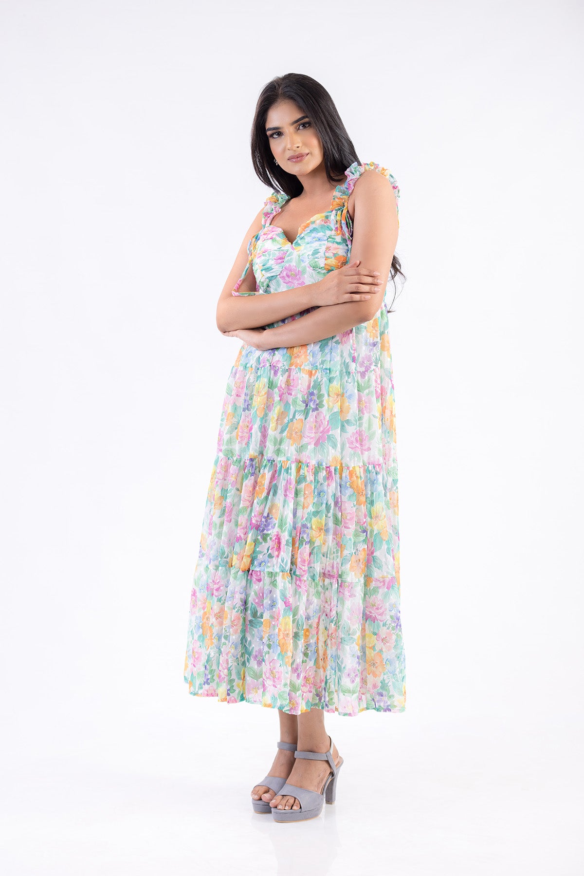 Color Bloom Elegance Dress