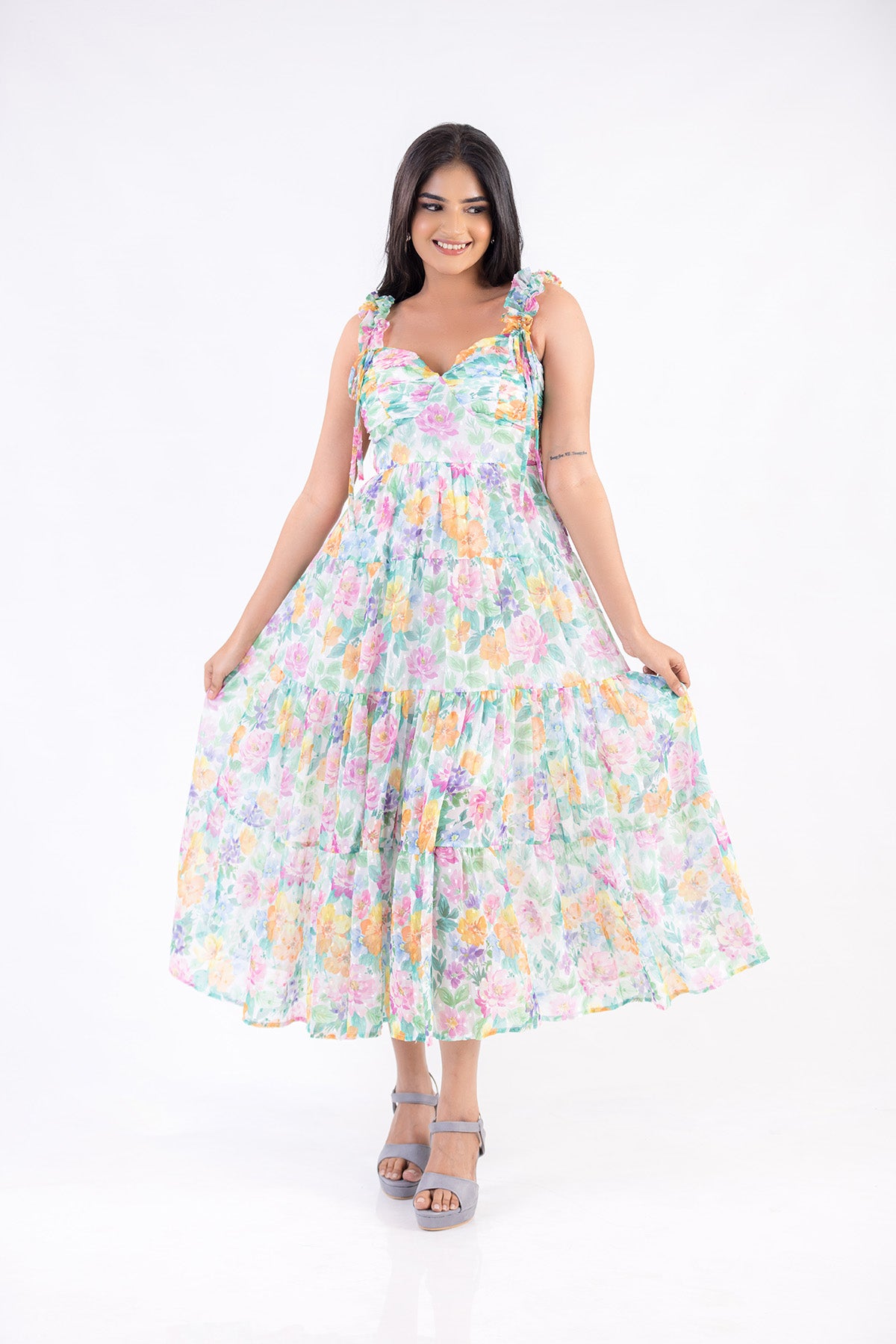 Color Bloom Elegance Dress