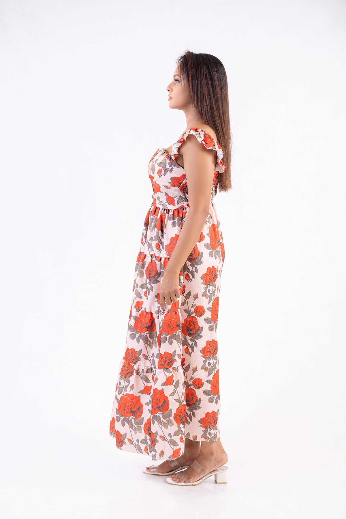 Noir Floral Elegance Dress