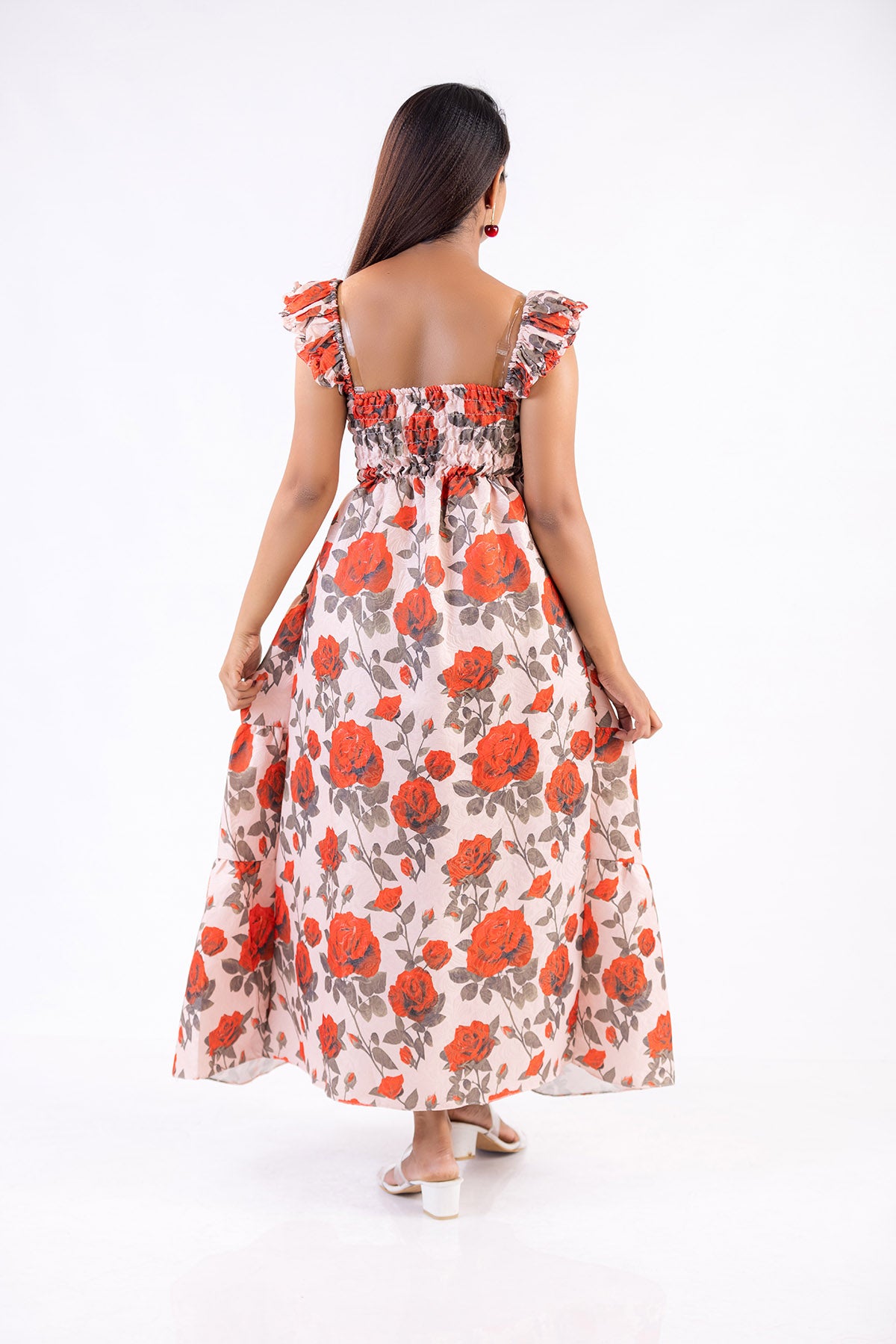 Noir Floral Elegance Dress