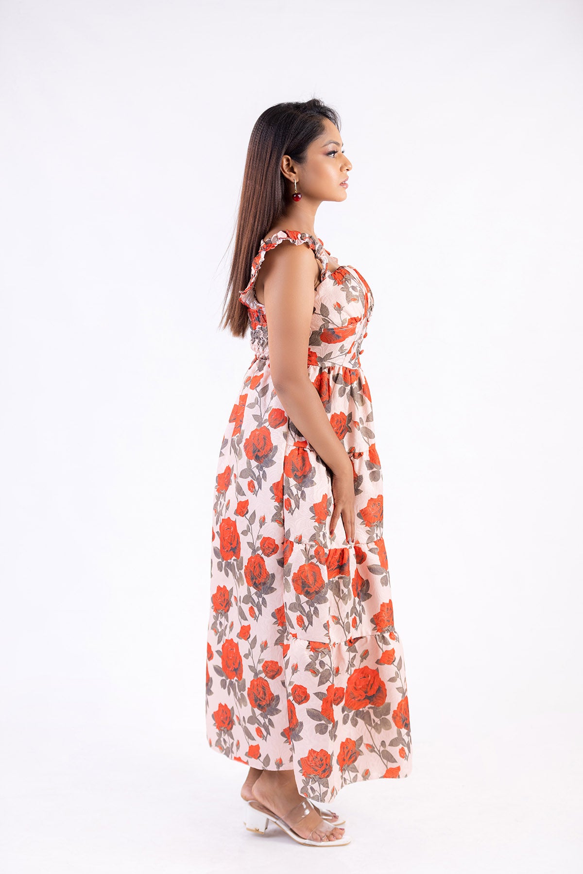 Noir Floral Elegance Dress