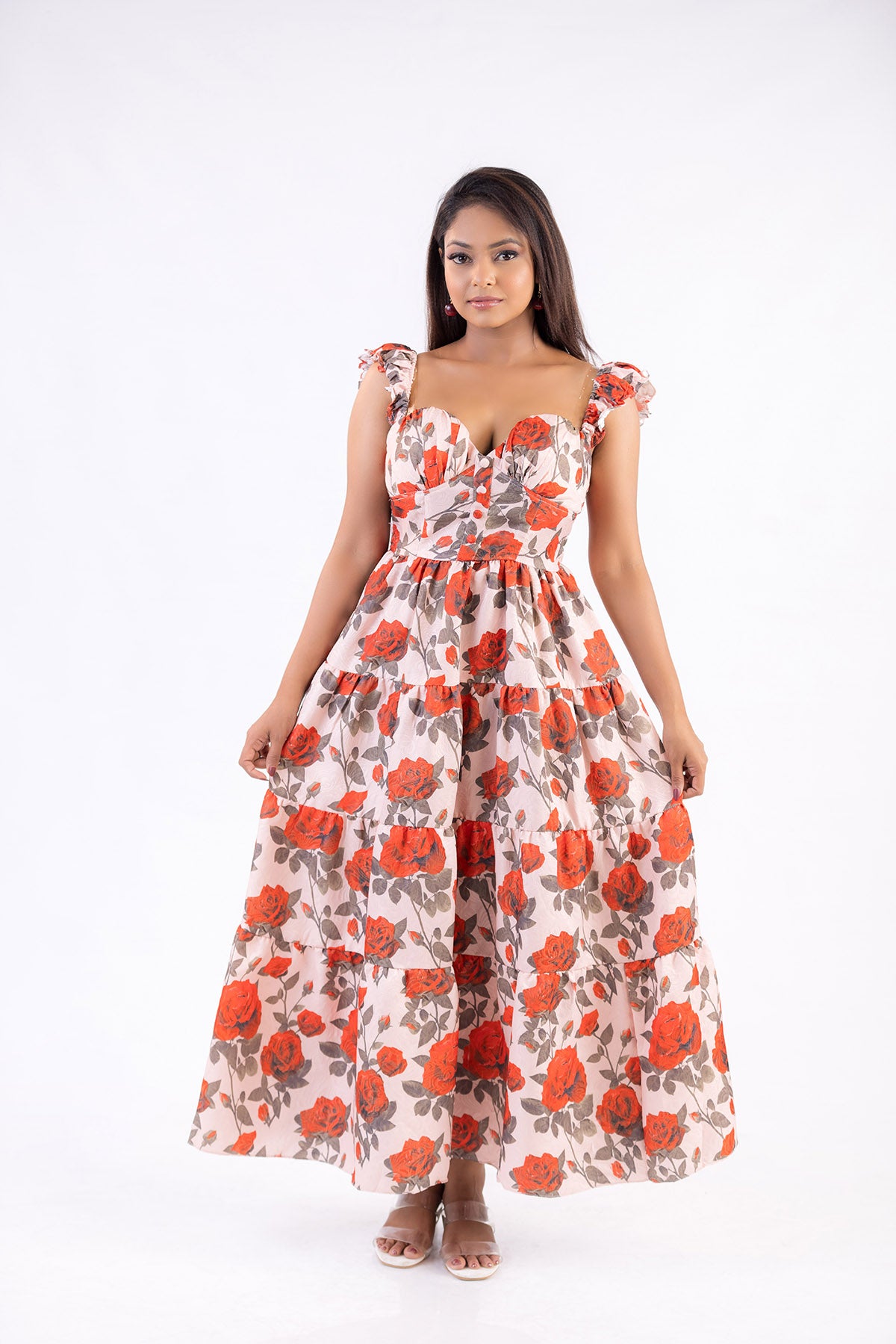 Noir Floral Elegance Dress