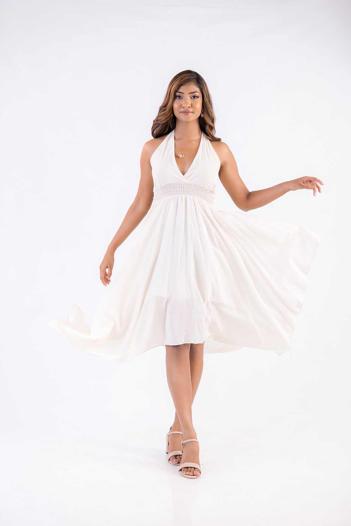 Featherfall Halter Dress
