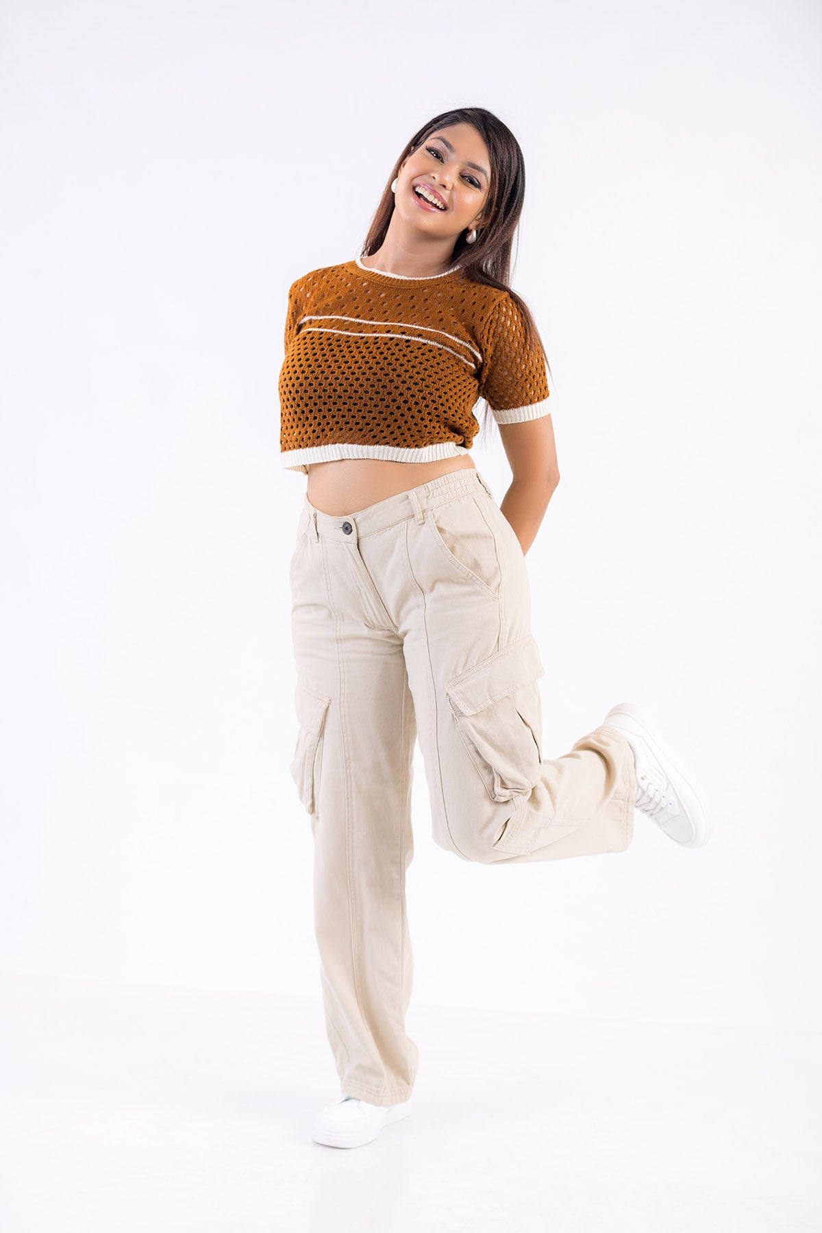 Mocha Mesh Crop