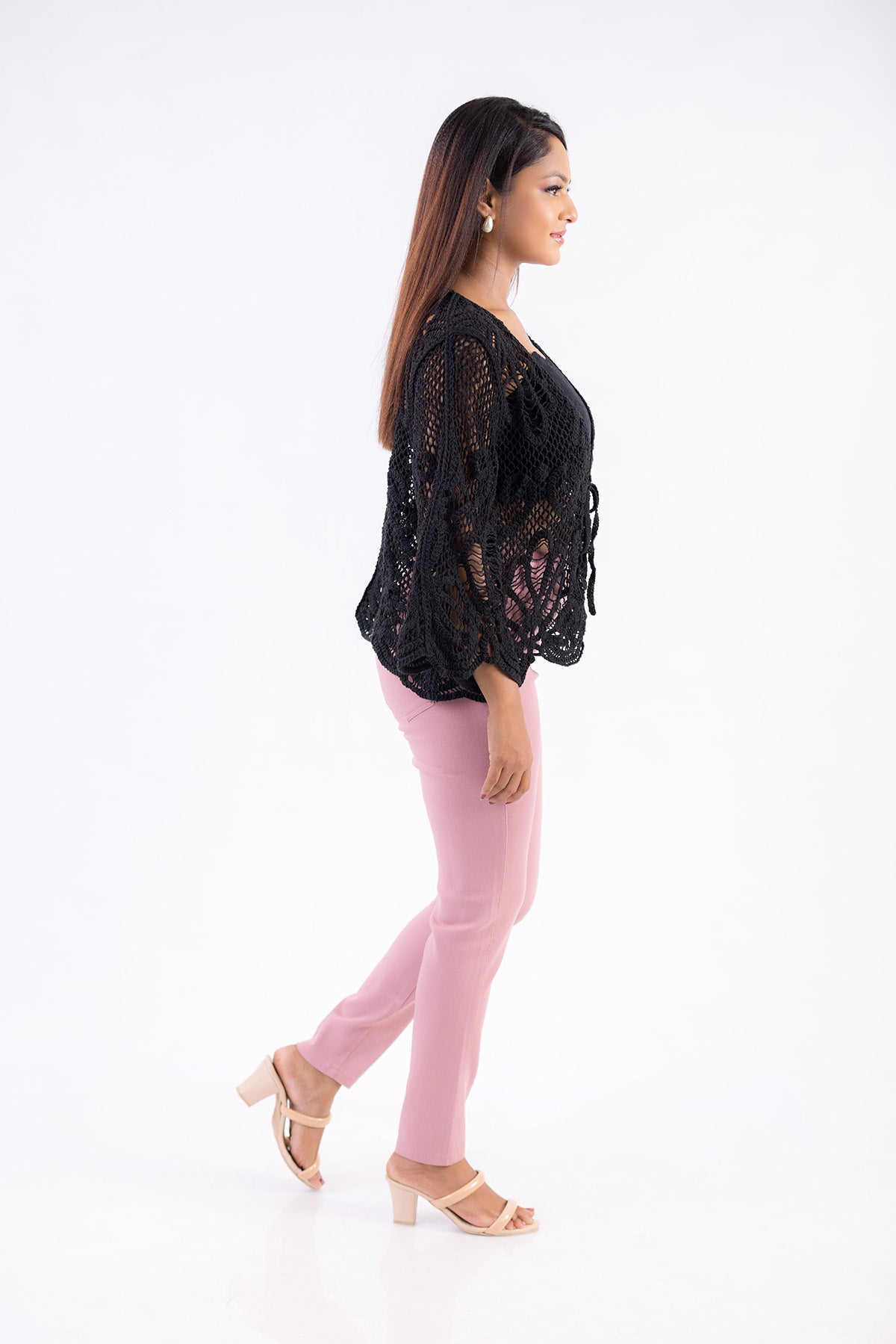 Noir Breeze Crochet Blouse
