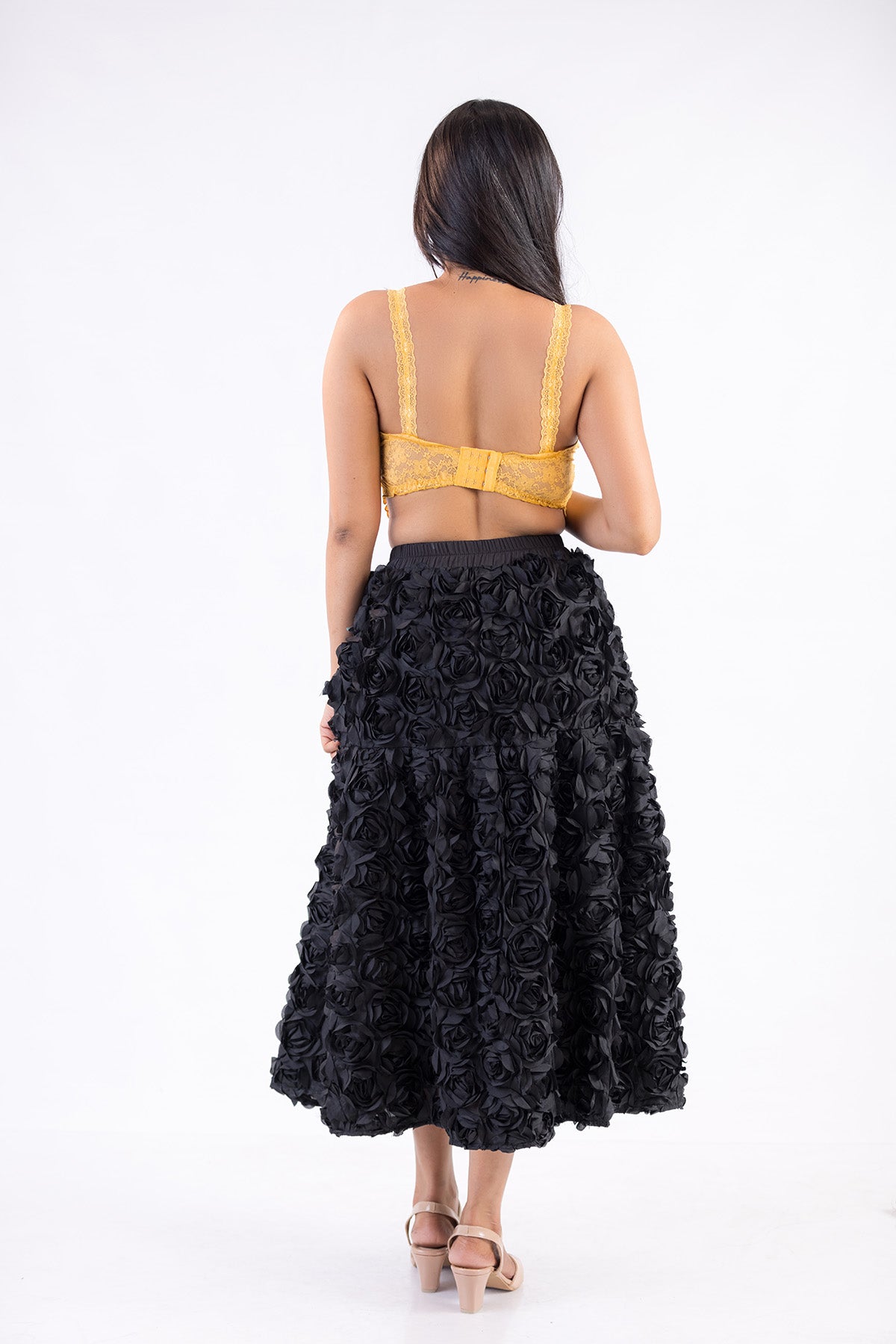 Noir Petal Volume Skirt