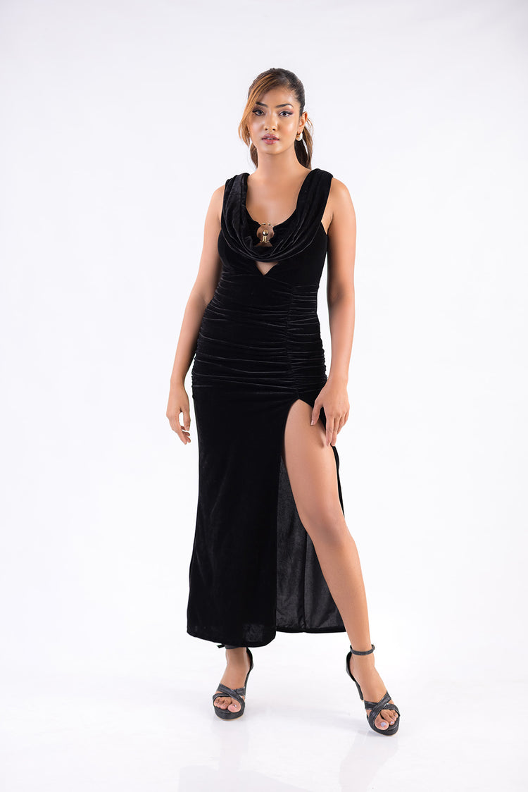 Noir Grace Column Dress