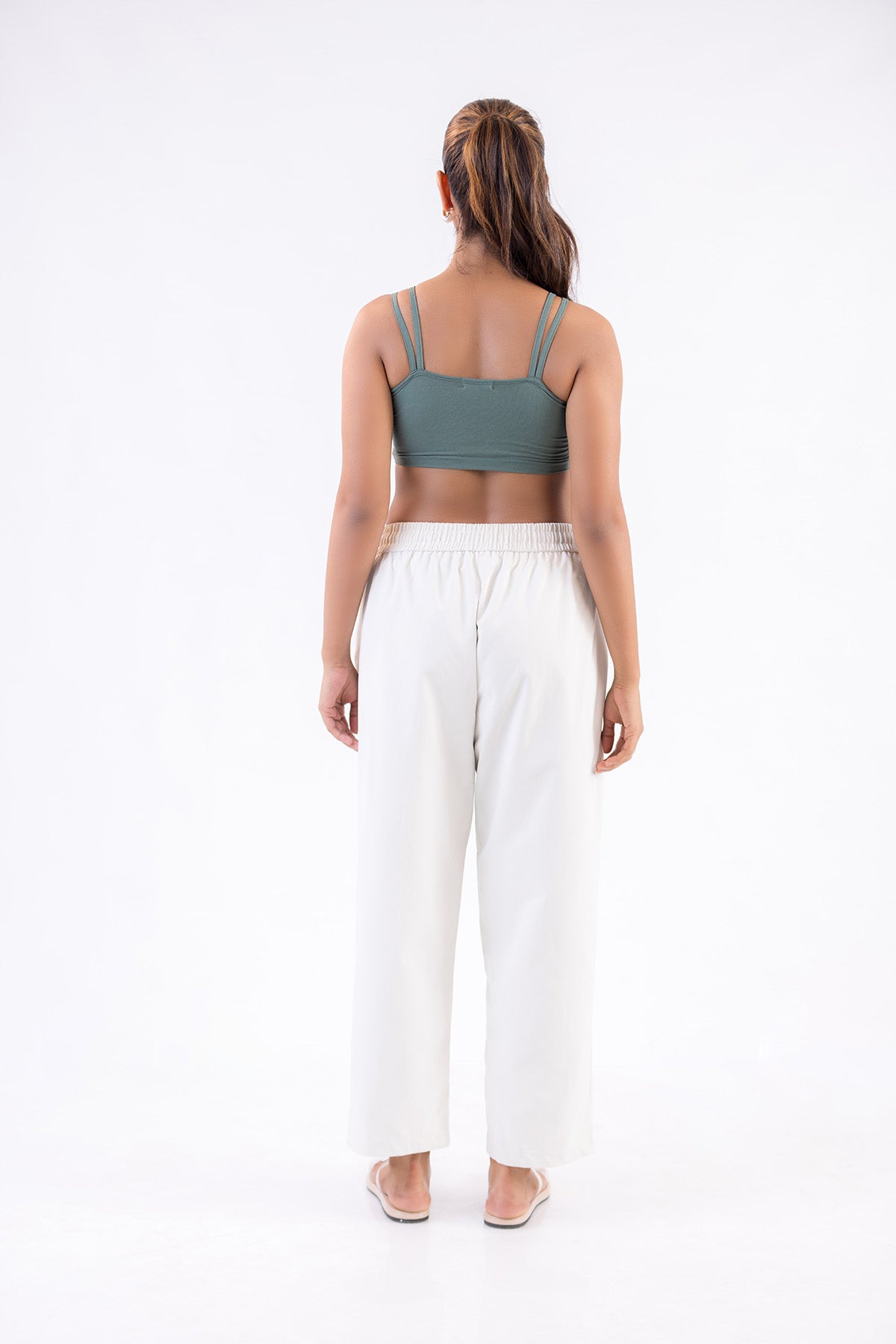 Sage Ruche Crop Top