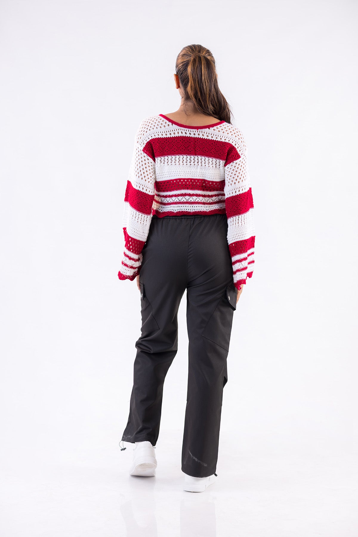 The Aura Striped Crochet Sweater