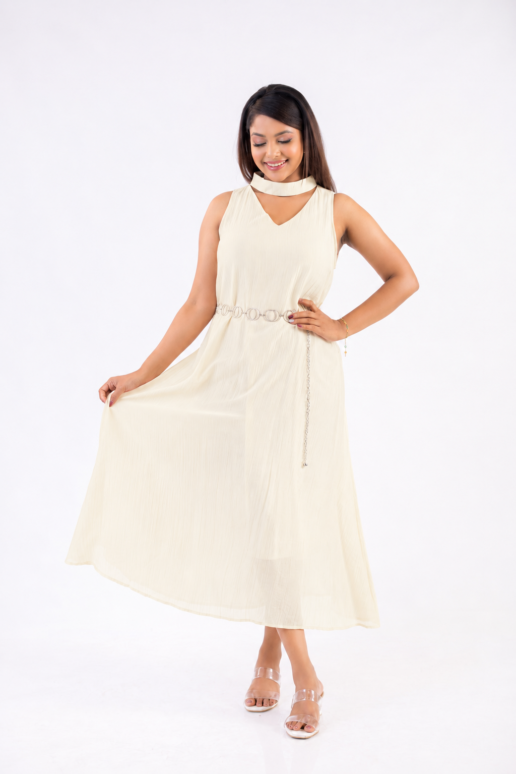 Avelis Drape Midi Dress