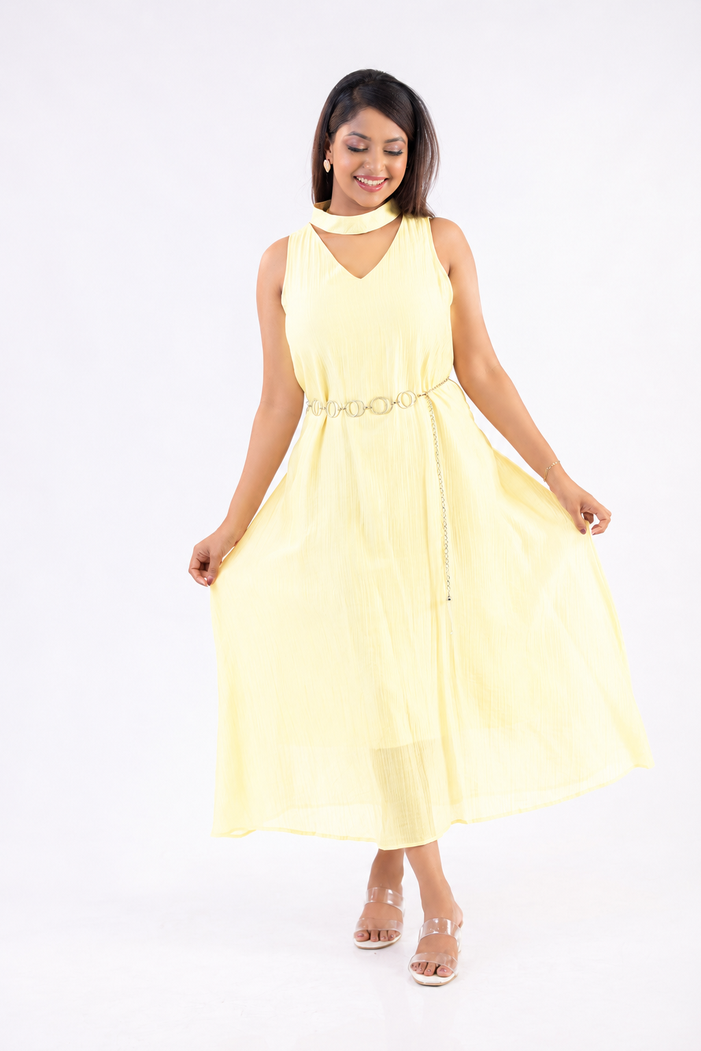 Avelis Drape Midi Dress