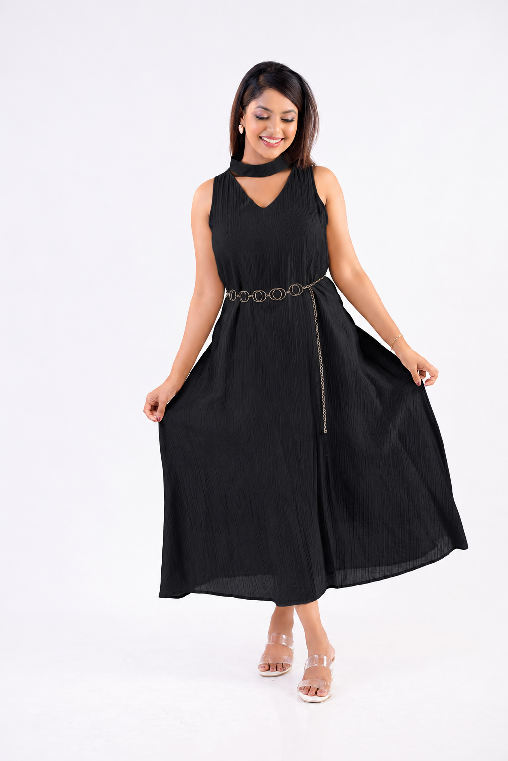 Avelis Drape Midi Dress