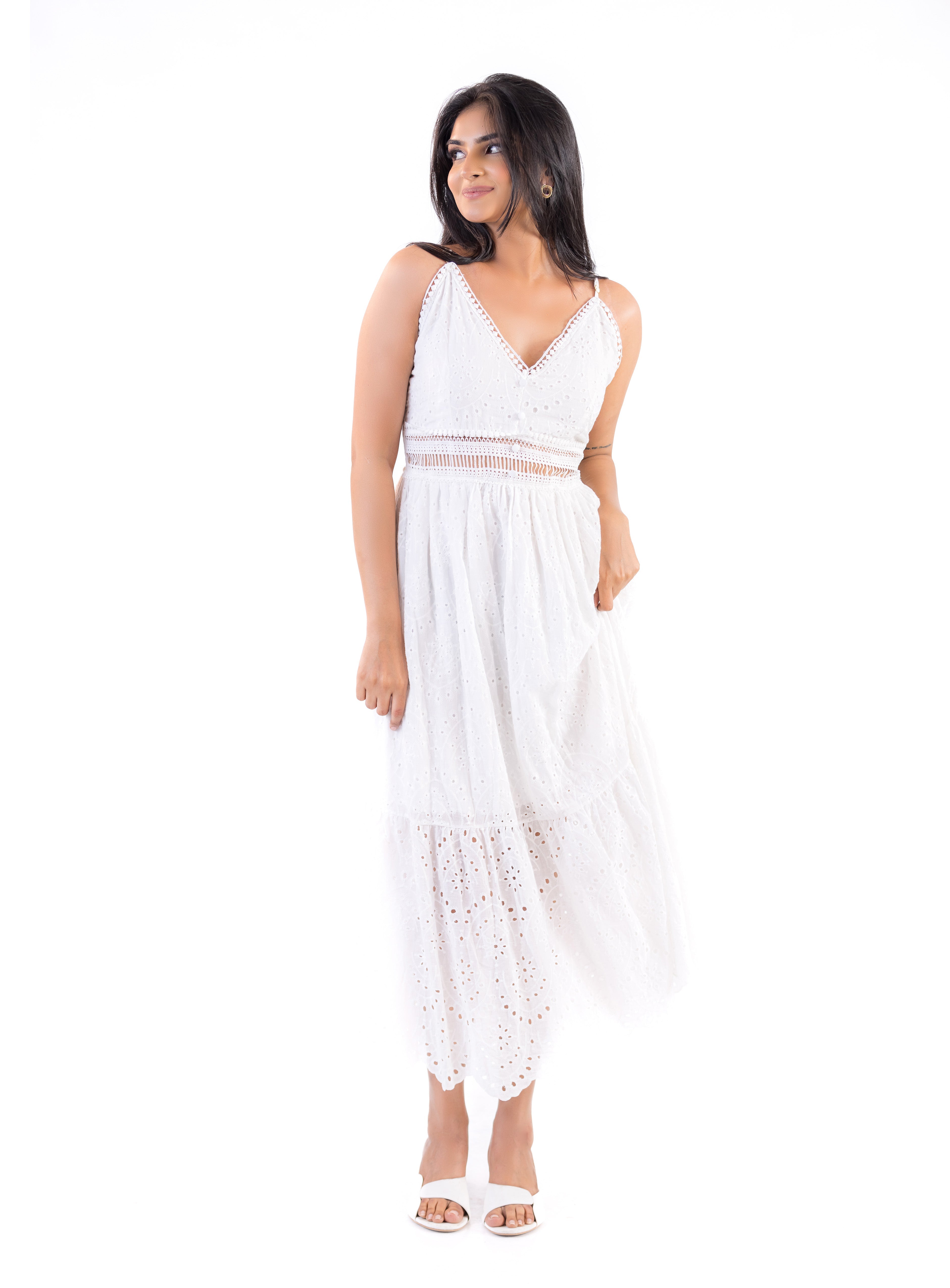 Aveline Lace Midi Dress