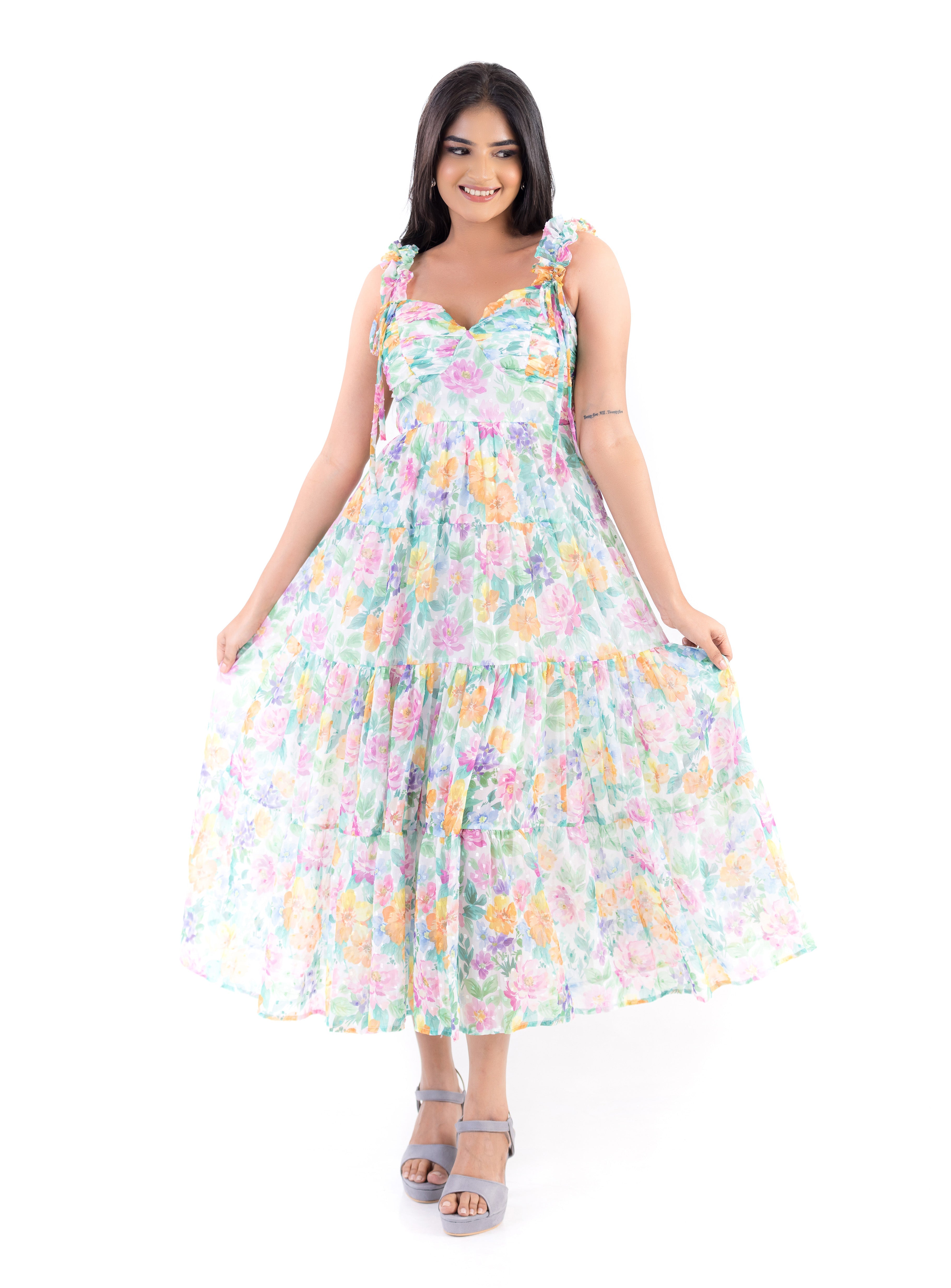 Color Bloom Elegance Dress