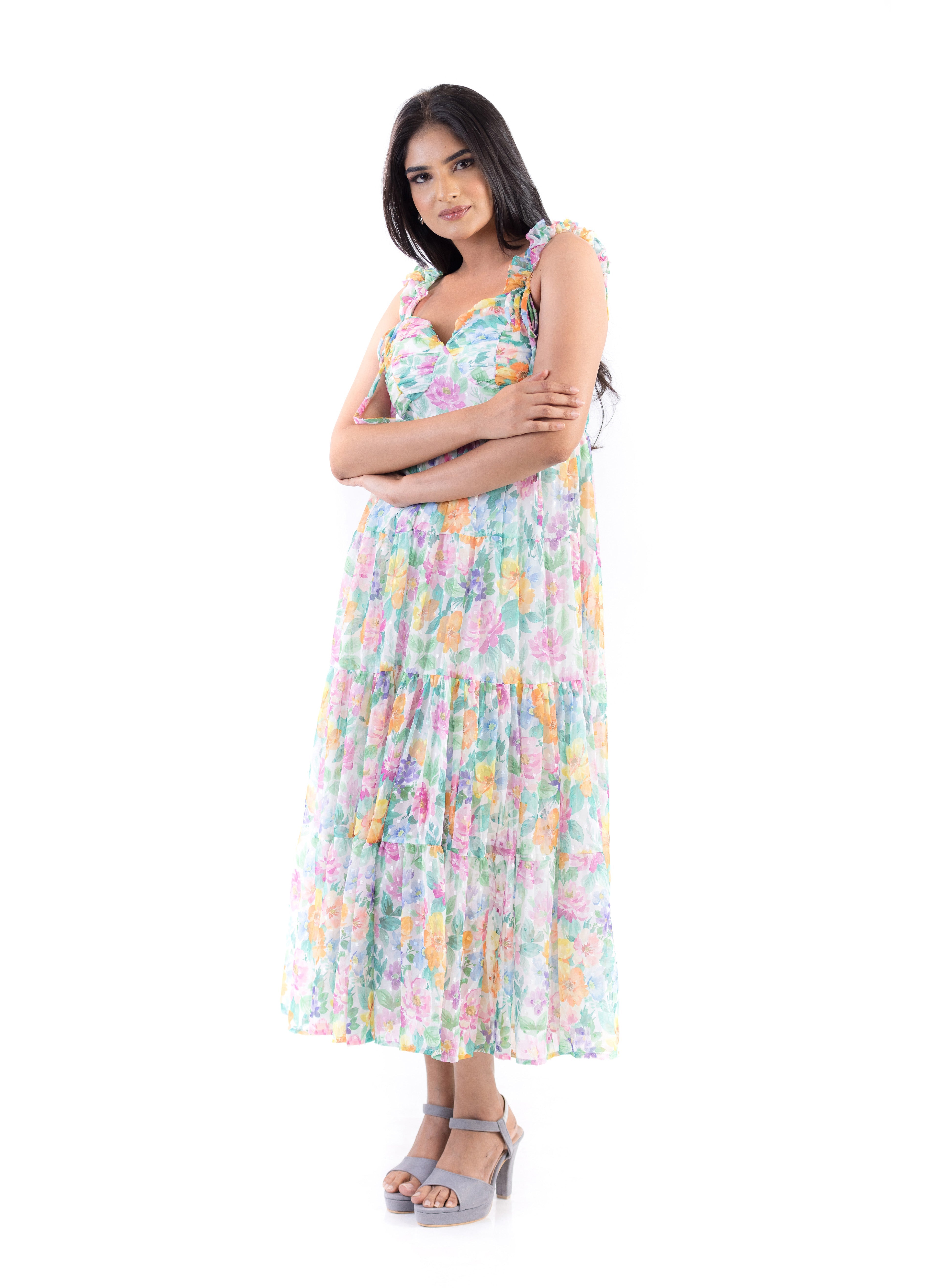 Color Bloom Elegance Dress