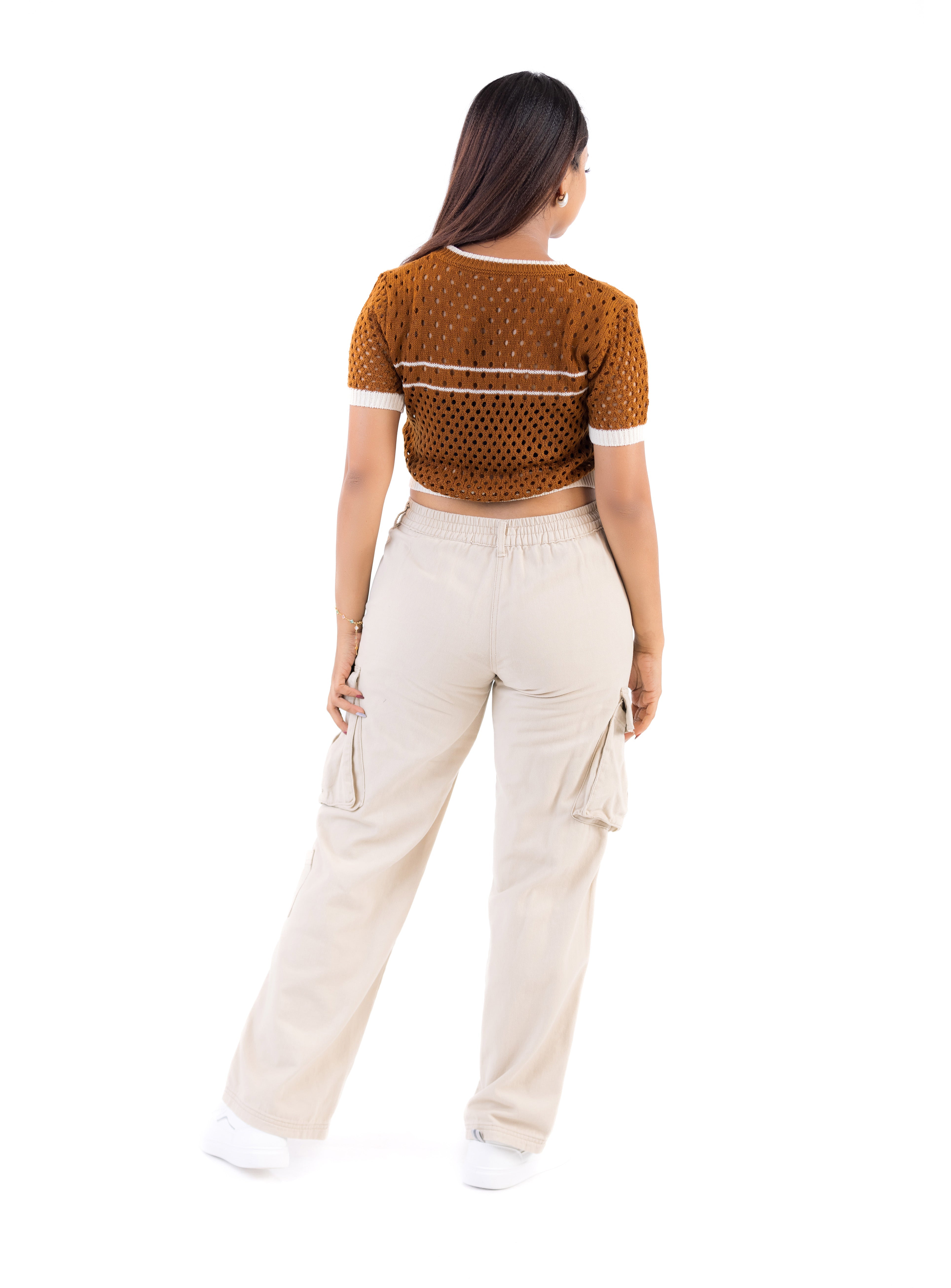 Mocha Mesh Crop