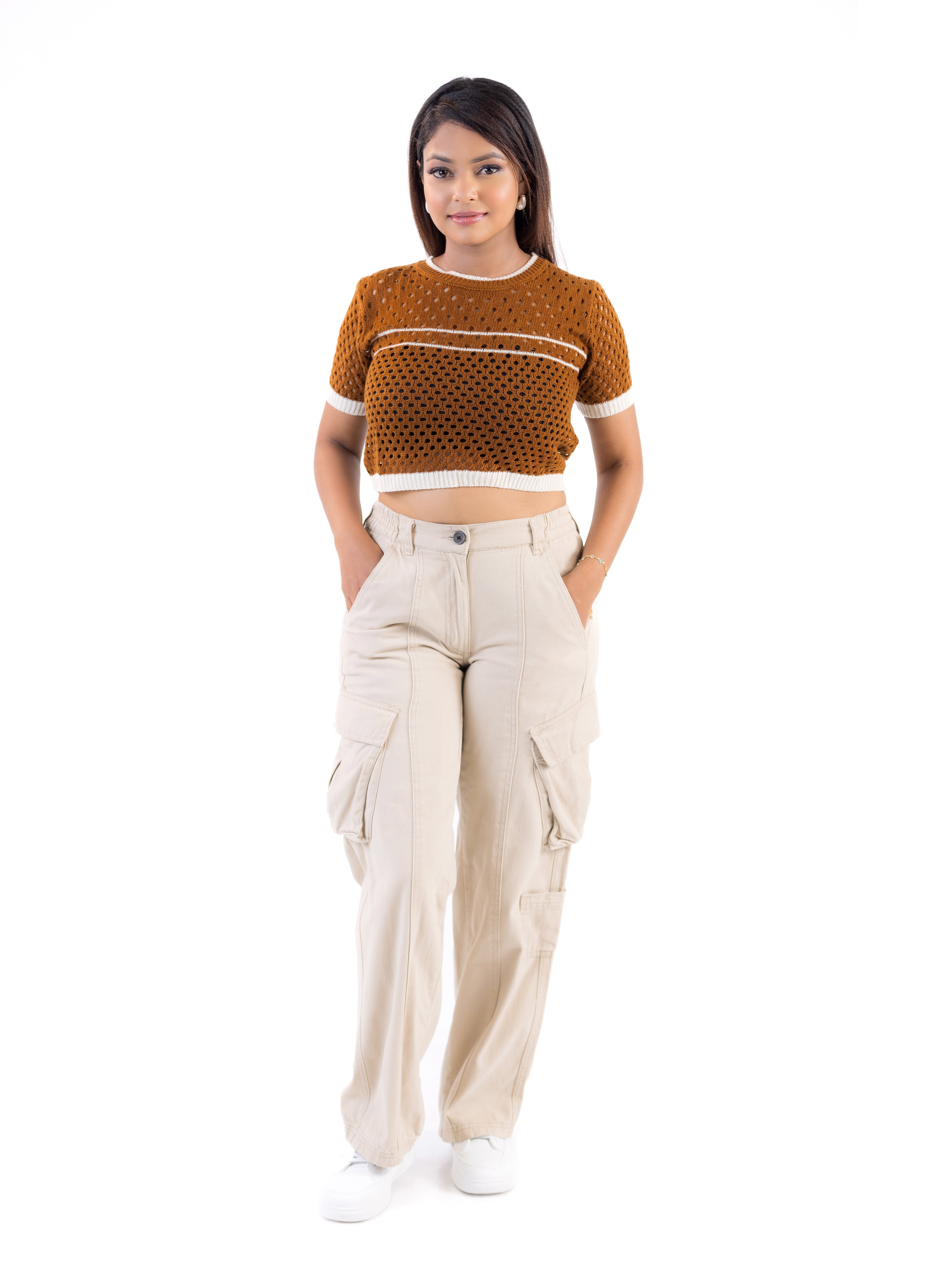 Mocha Mesh Crop