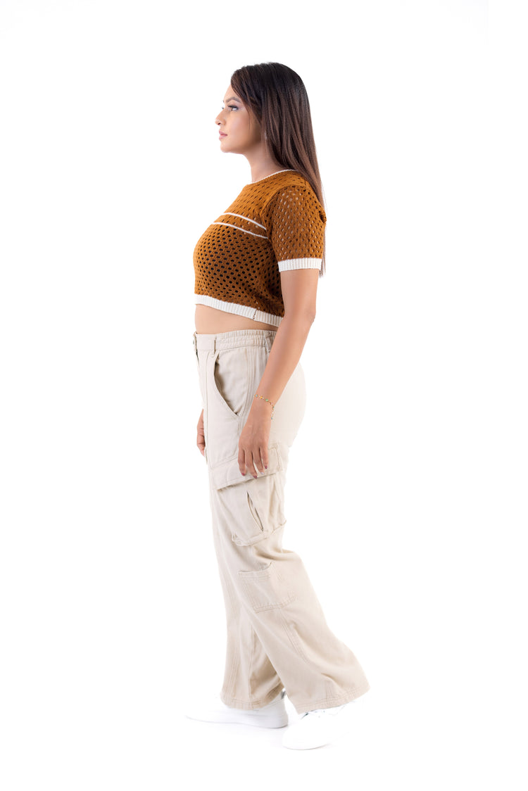 Mocha Mesh Crop