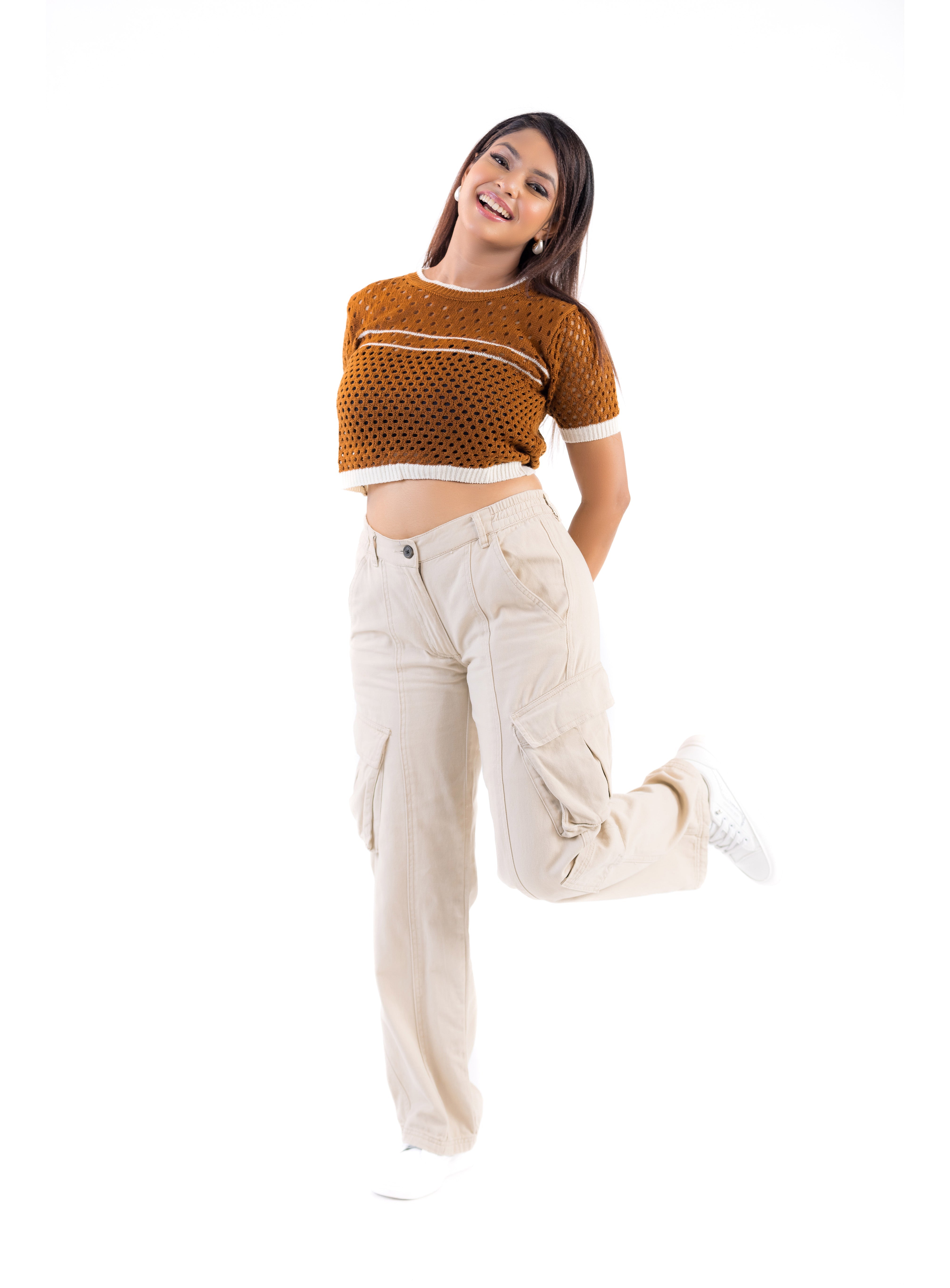 Mocha Mesh Crop