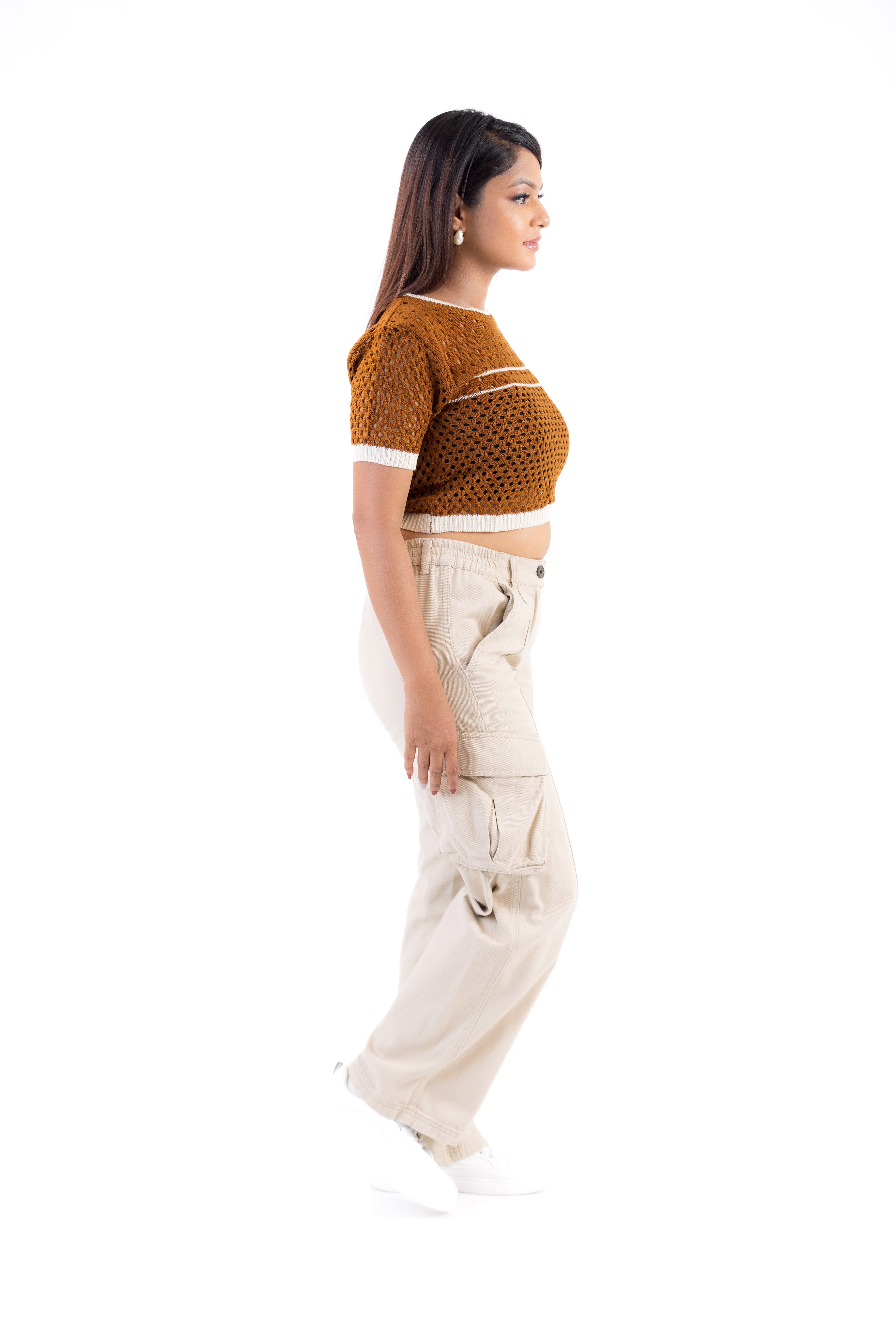 Mocha Mesh Crop