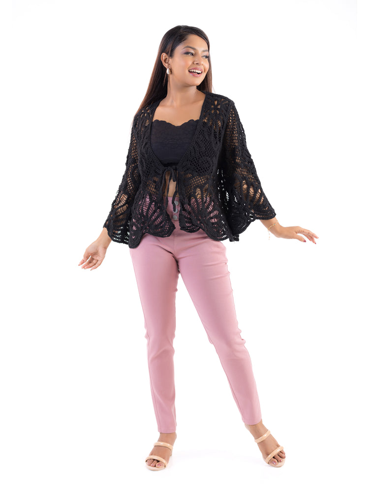 Noir Breeze Crochet Blouse