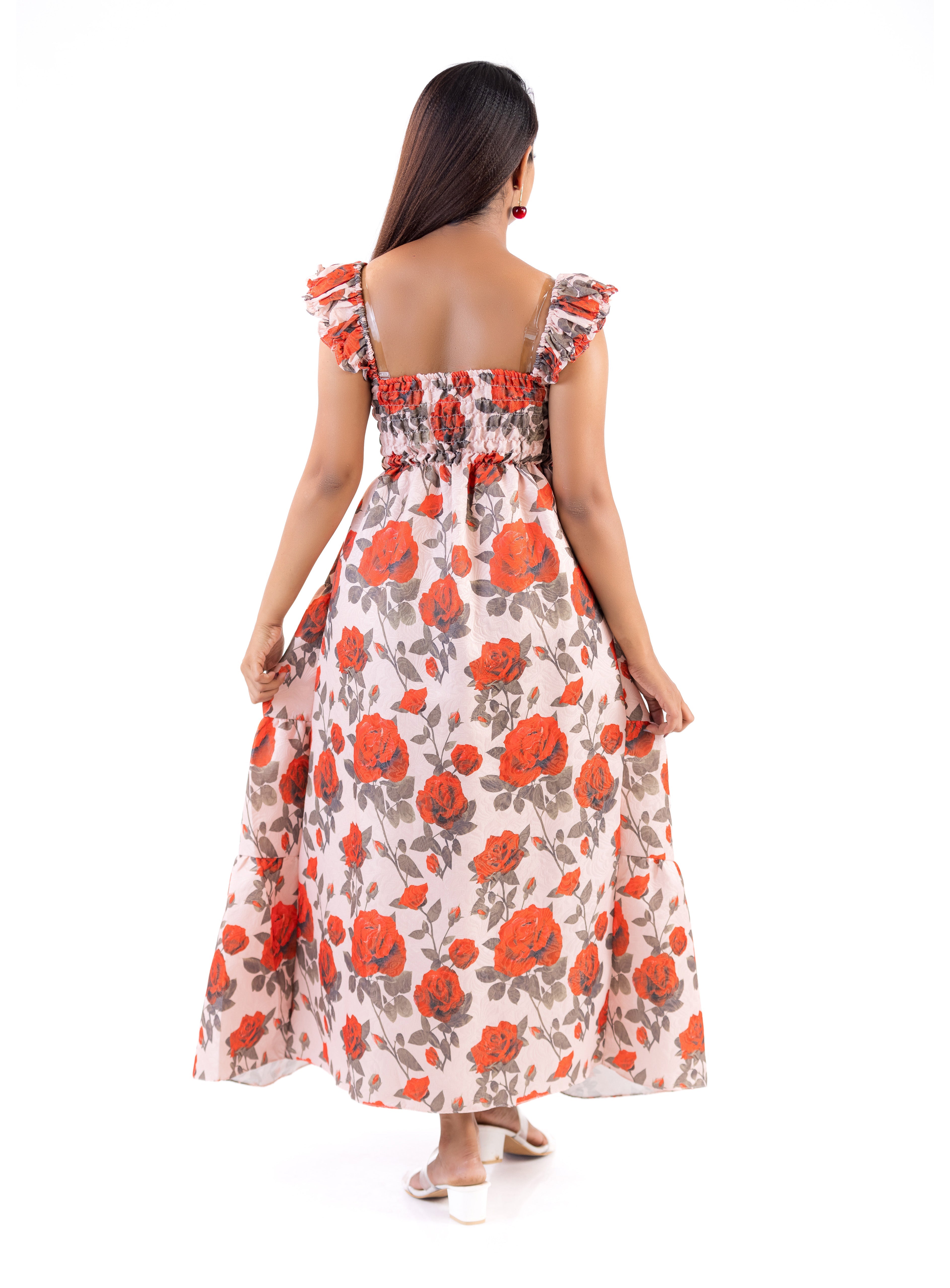 Noir Floral Elegance Dress