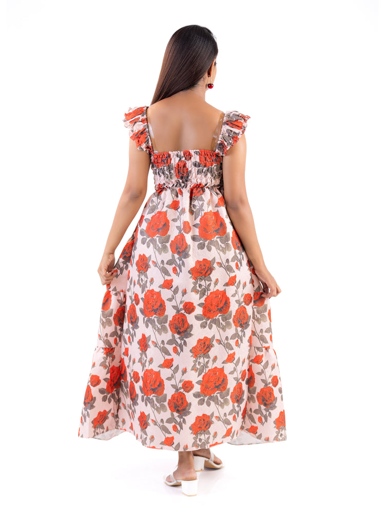 Noir Floral Elegance Dress