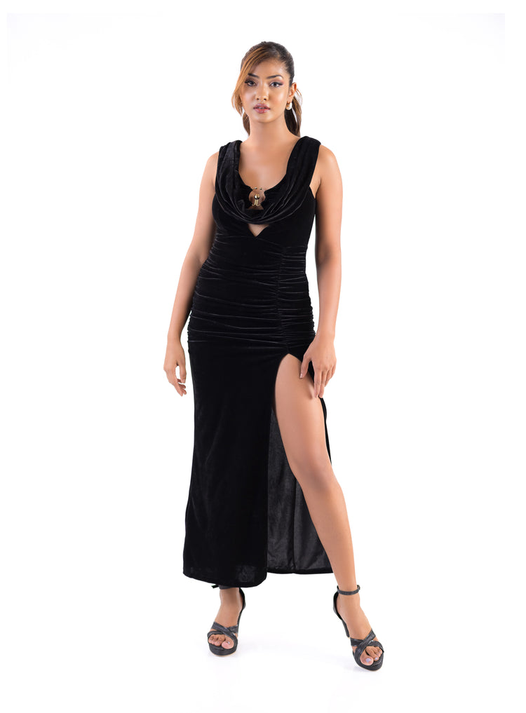 Noir Grace Column Dress