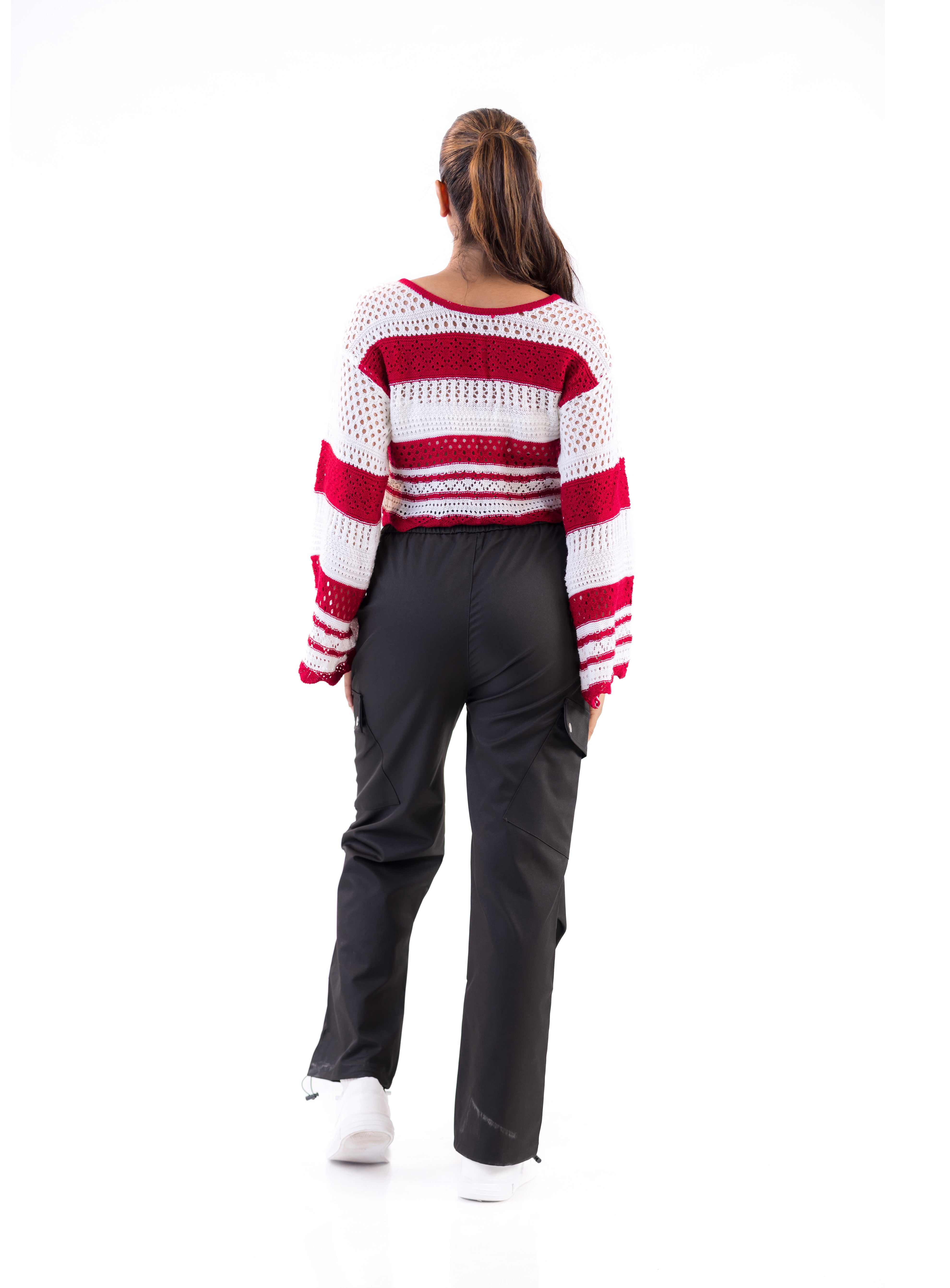 The Aura Striped Crochet Sweater